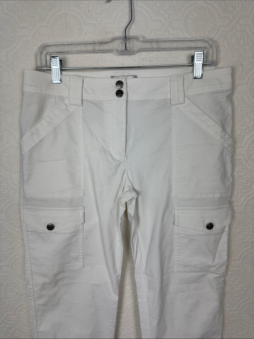 Anatomie Kate Skinny Cargo Pants White Silver Medium Italy - Picture 5 of 10